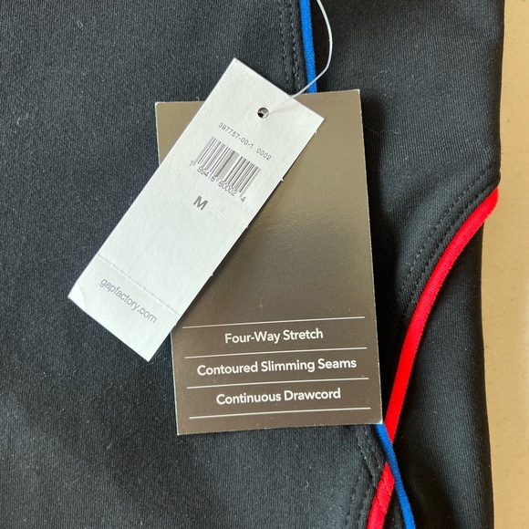 GapFit Women’s Black/Multi-Color Piped Colorblock Full Length Yoga Pants/Legging - Picture 4 of 6